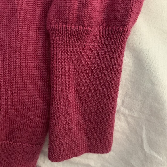 Ann Taylor Fine Merino Wool Cranberry Cardigan EUC - Picture 7 of 8